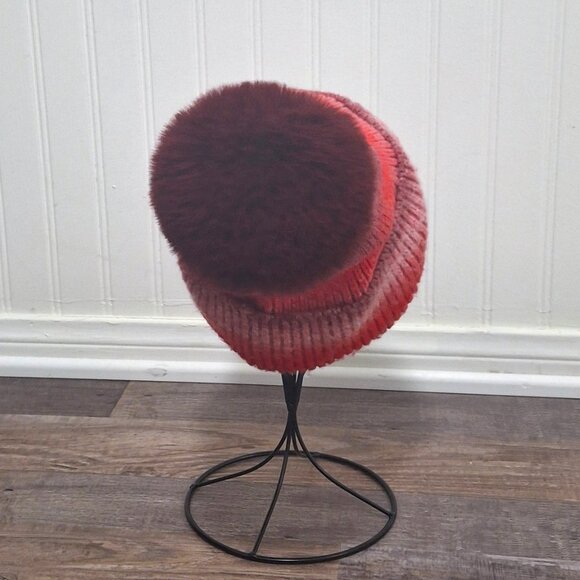 Norla Canada Pom Pom Beanie Striped Knit Sz O/S Alpaca Wool Boho Cabincore Artsy - Picture 4 of 14